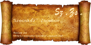 Szecskó Zsombor névjegykártya