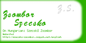 zsombor szecsko business card