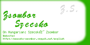 zsombor szecsko business card